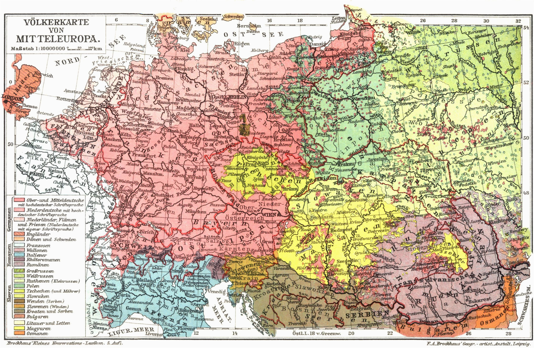 an old map of mitteleuropa there are no so many germans in