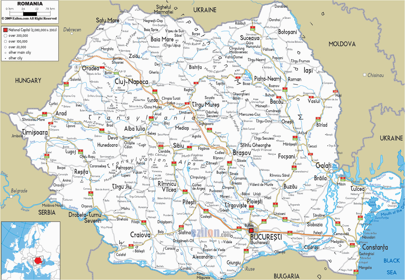 map of romania map of romania and romania details maps