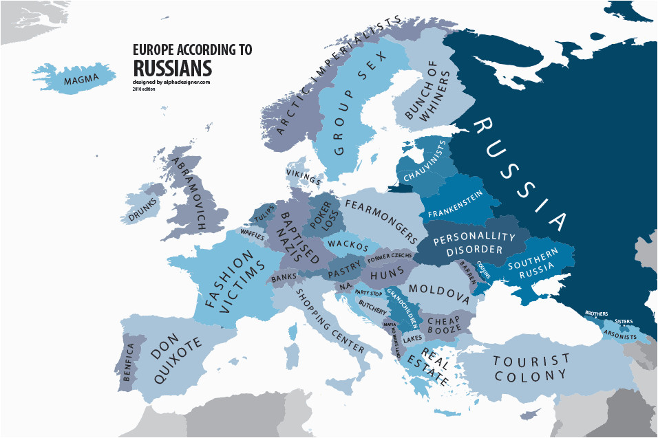 europe according to russians interesting funny maps map
