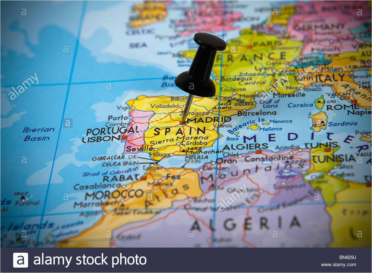spain on the map of europe