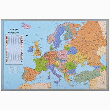 pinboard world map or map of europe 90 x 60 cm includes 12 flag pins europe