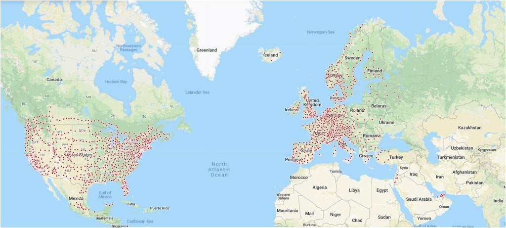 tesla updates map of upcoming supercharger stations