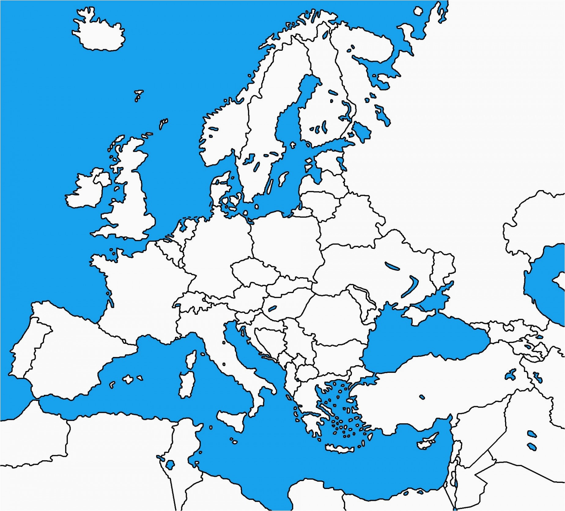 map of europe unlabeled climatejourney org