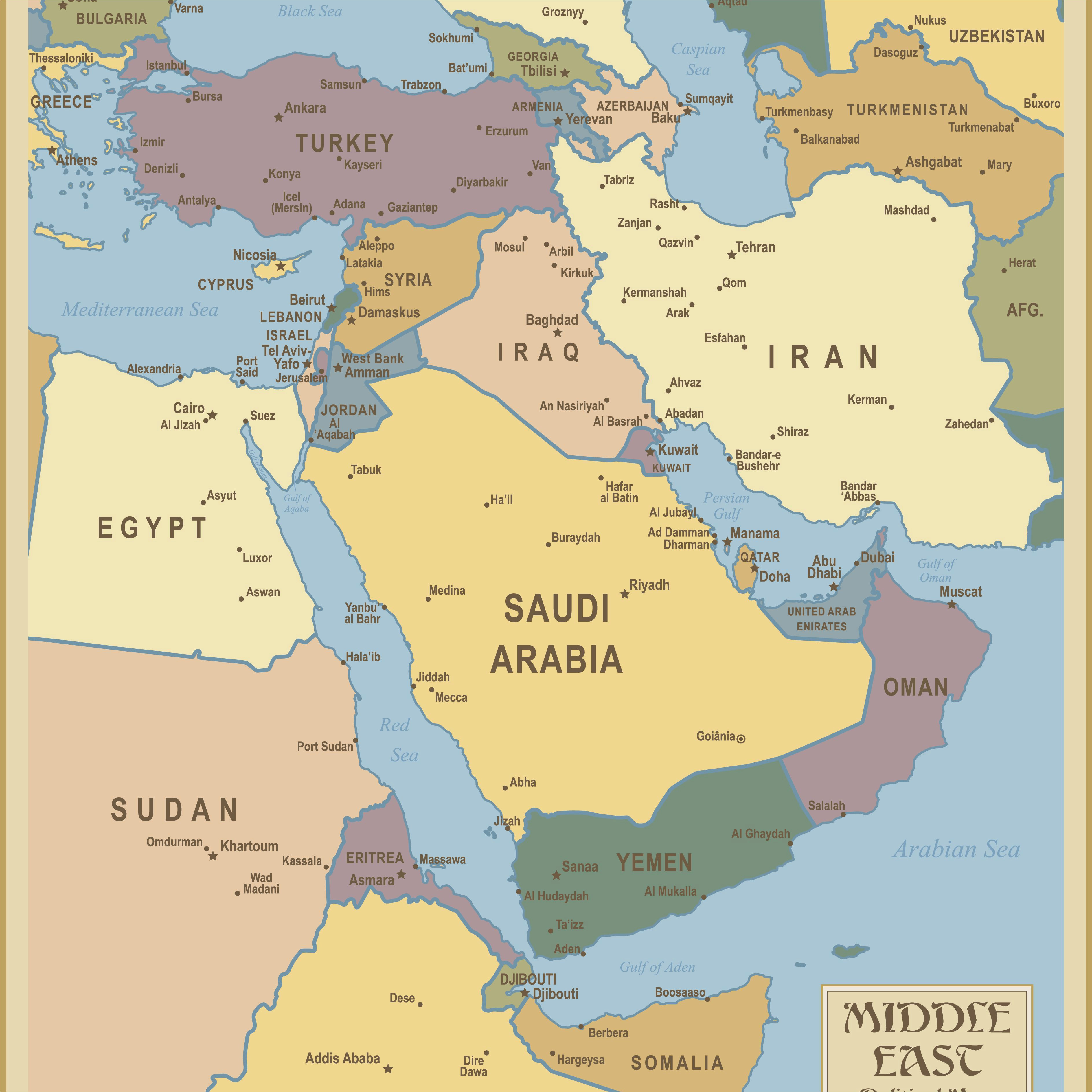 middle eastern countries map