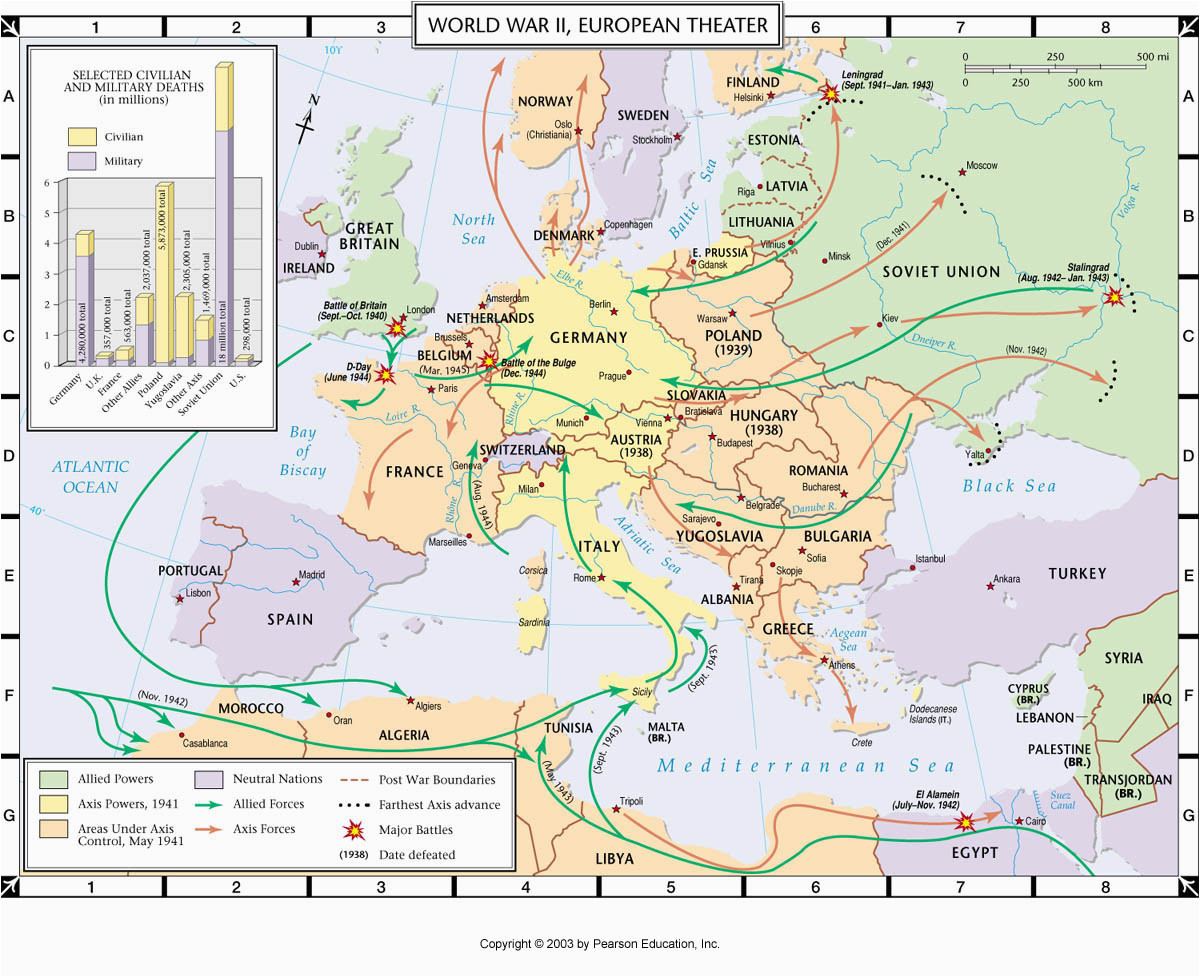 wwii map of europe worksheet