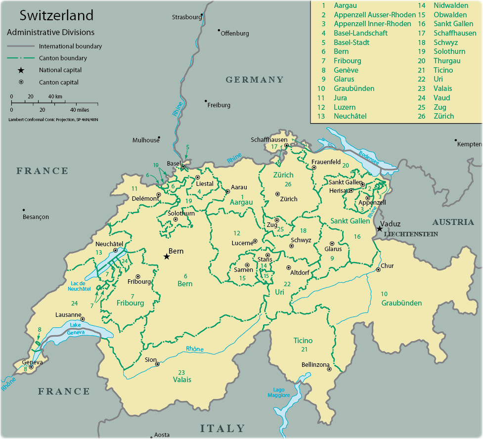 switzerland rivers map and travel information download
