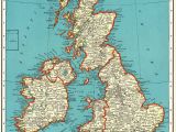 A Map Of England with towns 1939 Antique British isles Map Vintage United Kingdom Map