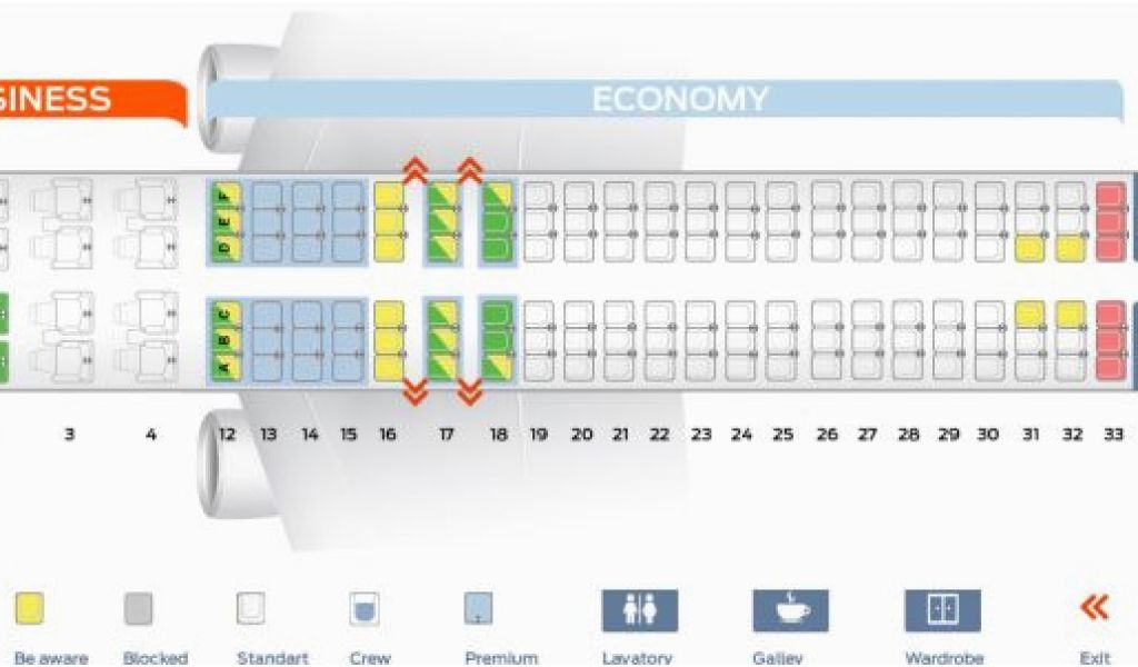 Air Canada Airbus A320 Jet Seating Chart