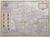 Antique Maps Of Ireland for Sale John Speed Devonshire original Antique Map Dated 1676