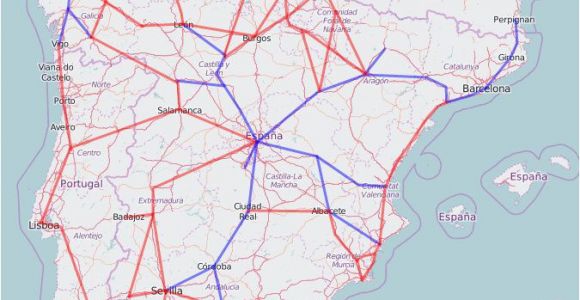 Ave High Speed Train Spain Map Rail Map Of Spain and Portugal