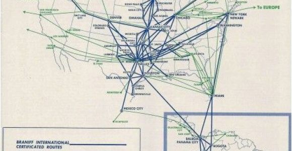 Ba Europe Route Map Braniff International Route Map October 1965 Braniff