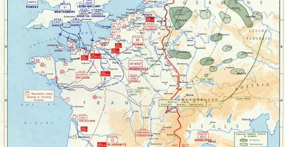 Battle Of France Map Overlord Plan Combined Bomber Offensive and German Dispositions 6