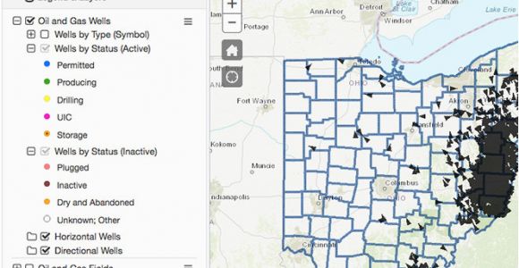 Belmont County Ohio township Map Oil Gas Well Locator