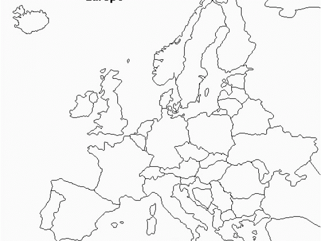 Black and White Political Map Of Europe Europe Map Sketch at ...