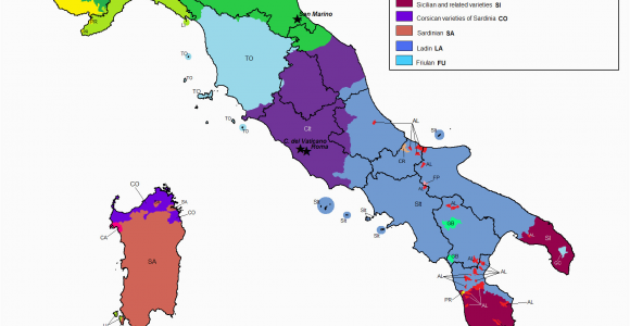 Blank Map Of Italy with Regions Linguistic Map Of Italy Maps Italy Map Map Of Italy Regions