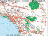 California Beach towns Map Road Map Of southern California Including Santa Barbara Los