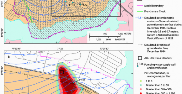 Camp Lejeune north Carolina Map Maps Showing Simulated A Water Level and Direction Of