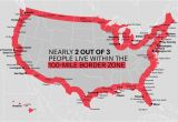 Canada Border Crossings Map the Constitution In the 100 Mile Border Zone American