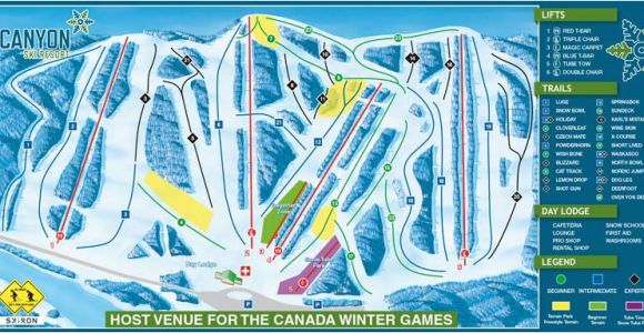 Canada Ski Resorts Map 2019 area Map Canyon Ski Resort