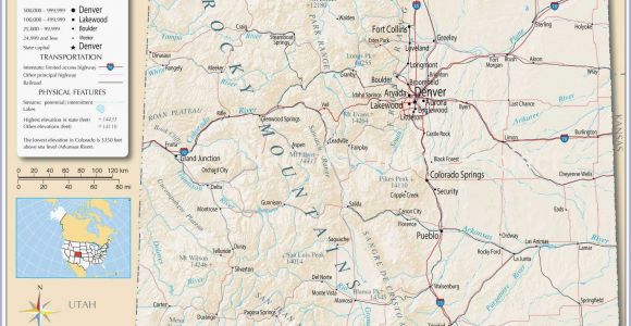 Canon Colorado Map United States Map Showing Colorado Refrence Denver County Map