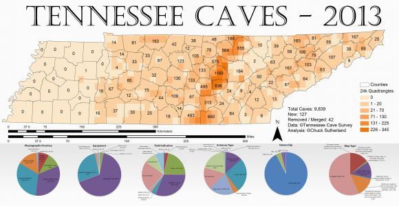 Caves In Tennessee Map Tennessee Cave Density 2013 Maps Geography History Politics