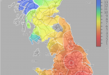 Chester On Map Of England Great Britain Rail Travel Times the Colour Scale Shown On