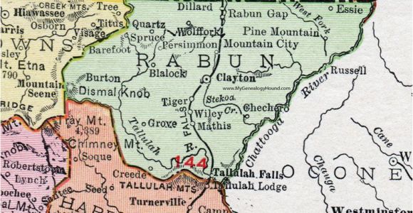 Clayton Georgia Map Rabun County Georgia 1911 Map Rand Mcnally Clayton Mountain