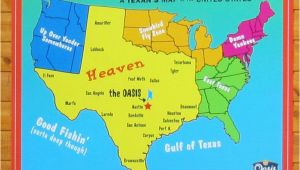 Colleges Texas Map A Texan S Map Of the United States Featuring the Oasis Restaurant
