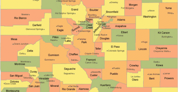 Colorado Map with County Lines Colorado County Map