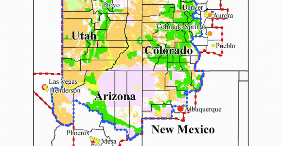 Colorado Power Plants Map Map Of the Colorado Plateau Region with State and County Borders