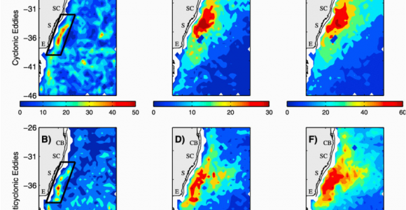 Contour Map Of England Eddy Contour Map Showing A B the total Number Of Eddies C D