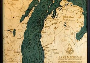 Depth Map Of Lake Michigan Lake Michigan Etsy