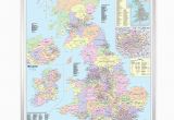 Detailed Map Of England Counties Uk Counties Large Wall Map for Business Laminated