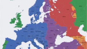 East and West Europe Map Europe Map Time Zones Utc Utc Wet Western European Time
