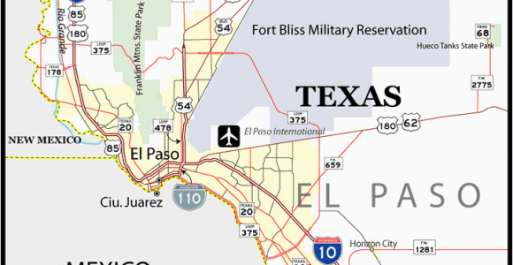 El Paso On Texas Map El Paso Map Texas Business Ideas 2013