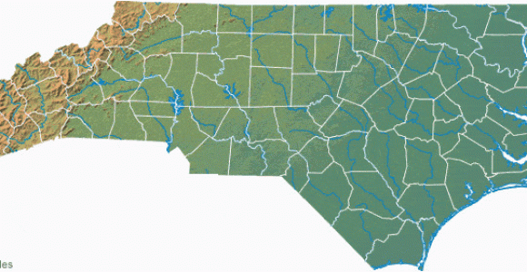 Elevation Map Of north Carolina Map Of north Carolina