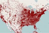 England Population Density Map Mapped Population Density with A Dot for Each town