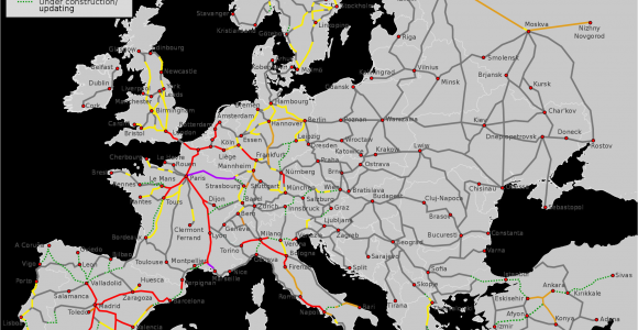 Europe High Speed Rail Map Eu Hsr Network Plan Infrastructure Of China Map Diagram