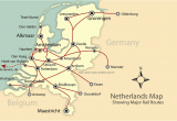 Europe Rail Pass Map Rail and City Map Of the Netherlands Holland Mapping Europe