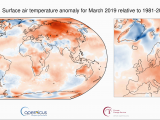 Europe Temperature Map October Surface Air Temperature for March 2019 Copernicus