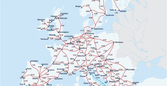 Eurostar Map Europe European Railway Map Europe Interrail Map Train Map