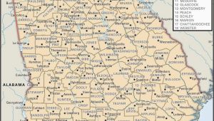 Georgia Map Showing Counties State and County Maps Of Georgia
