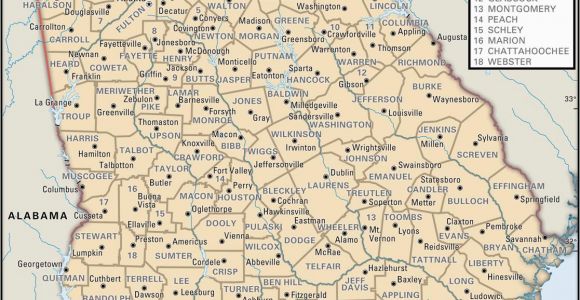 Georgia Map with County Lines State and County Maps Of Georgia