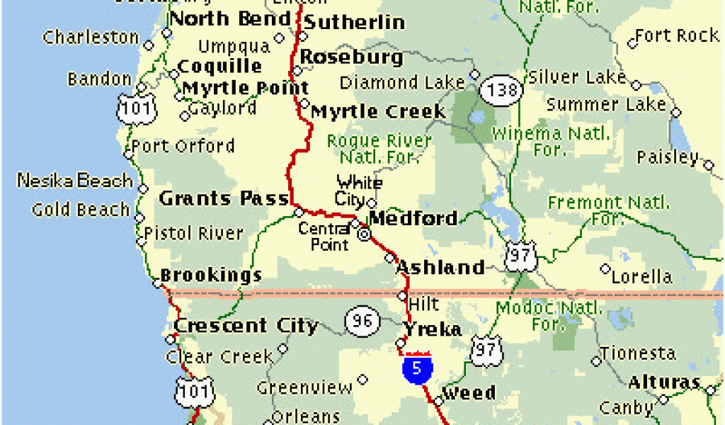 Map Of Oregon And California - Maping Resources