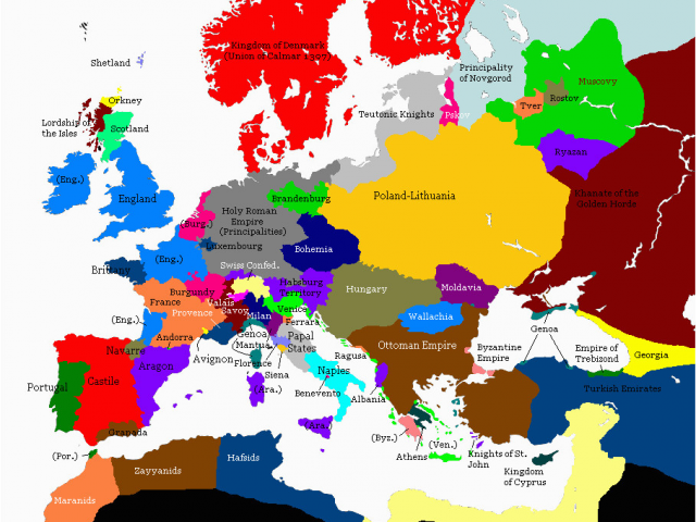 Interactive Map Of Europe Game Europe 1430 1430 1460 Map Game