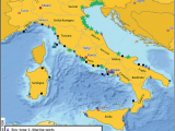 Italy Districts Map Geographical Location Of Sites In Italian Coastal Regions for the