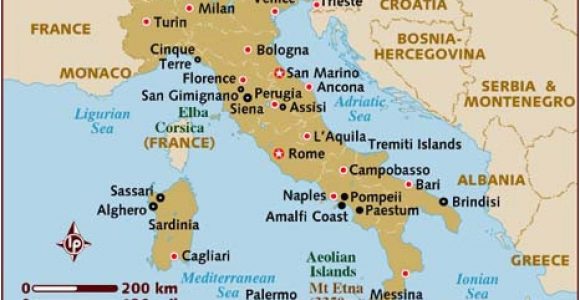 Italy Mediterranean Coast Map Map Of Italy