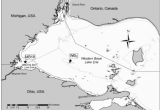 Lake Erie Canada Map Map Of Western Lake Erie Mb18 In Maumee Bay and Wb C In the Center