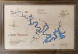 Lake Travis Texas Map Wood Laser Cut Map Of Lake Travis Tx topographical Engraved Etsy