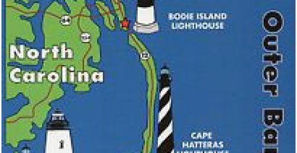 Lighthouses In north Carolina Map Outer Banks Lighthouses State Map Cape Hatteras north Carolina 5